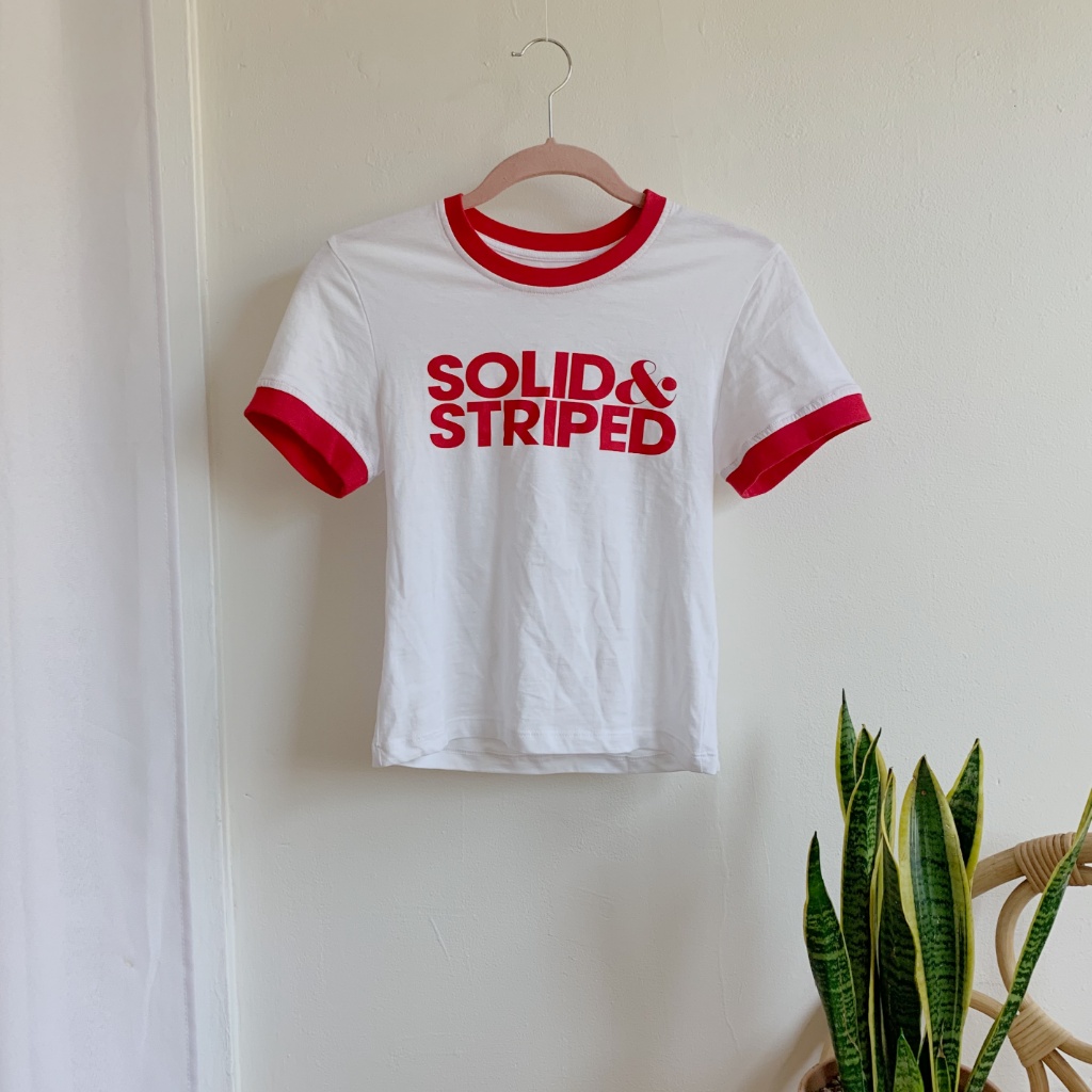 Nwot! Solid & Striped Ringer Tee!